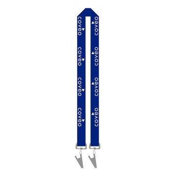 Silk Screen 5/8" Lanyard with 2 Bulldog Clips